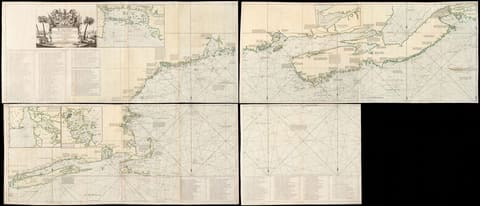 An eighteenth-century engraved sea chart of the New England coast around Cape Cod, dense with soundings and shoal marks, carrying a manuscript-style note across the outer shore recording where the pirate ship was cast away and the drowned were buried.